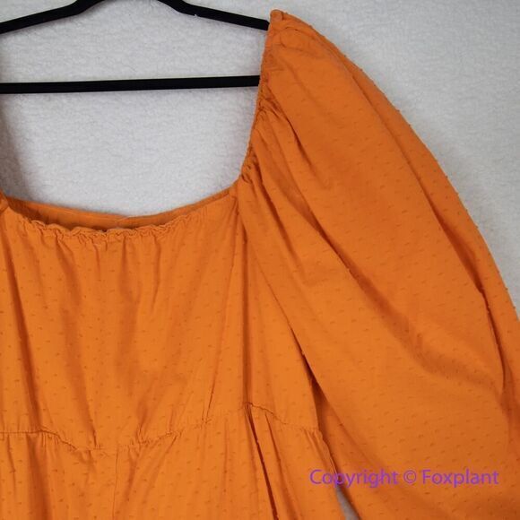 Eloquii swiss dots 100% cotton bubble sleeve dress, plus size 20 - Picture 8 of 16